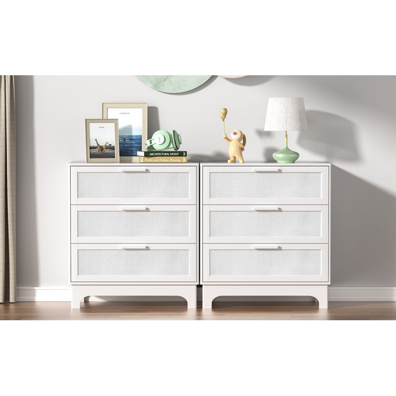 Commode de chambre blanche (ensemble de 2)