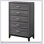 Commode à 5 tiroirs en chêne gris Gregory avec rangement spacieux et design élégant, parfaite pour les intérieurs modernes