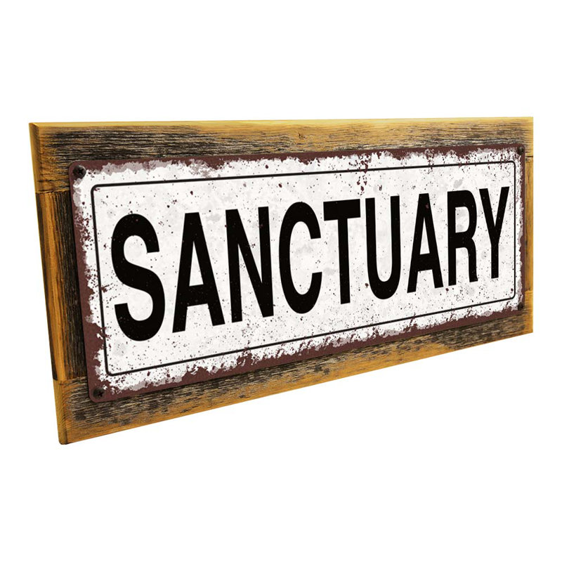 Enseigne de sanctuaire pour l'extérieur Estefan, Encadrement brun