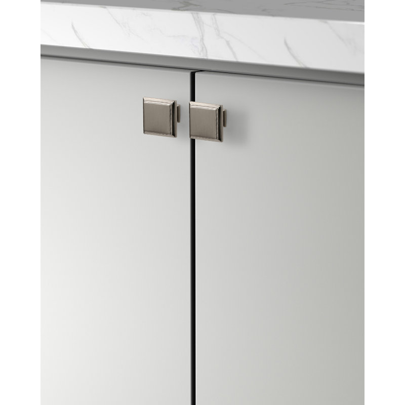 Accent Series 1 in. Modern Satin Nickel Square Cabinet Knob (10-Pack), Satin Nickel
