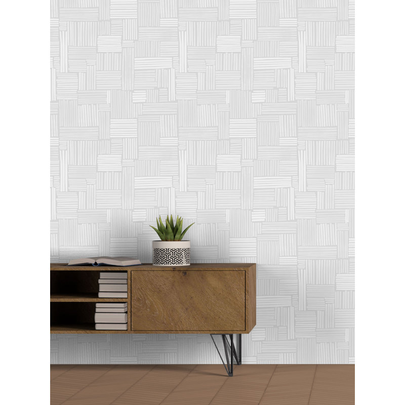 Geometric Wallpaper by Susan Hable, Light Gray