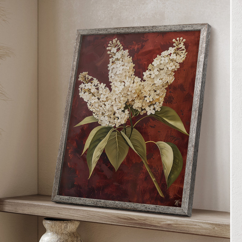 Impression encadrée FLORAL Series CXCVII - bois massif, H 11 po x l 9 po