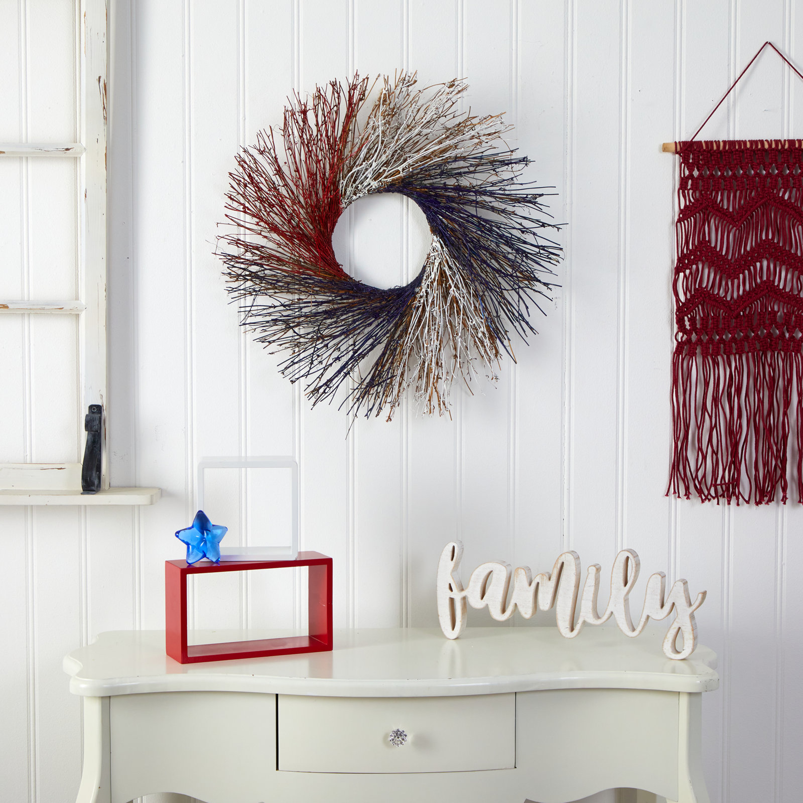 24'' Independence Day Faux Twig Wreath