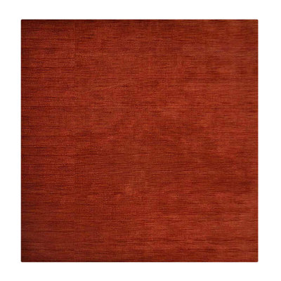 Hand Knotted Loom Wool Eco-Friendly Area Rugs -6' x 6', Square, Dark Red Color, Plain Solid Design, High Pile Thick Handmade Anti Skid Area Rugs for Living Room, Bed Room