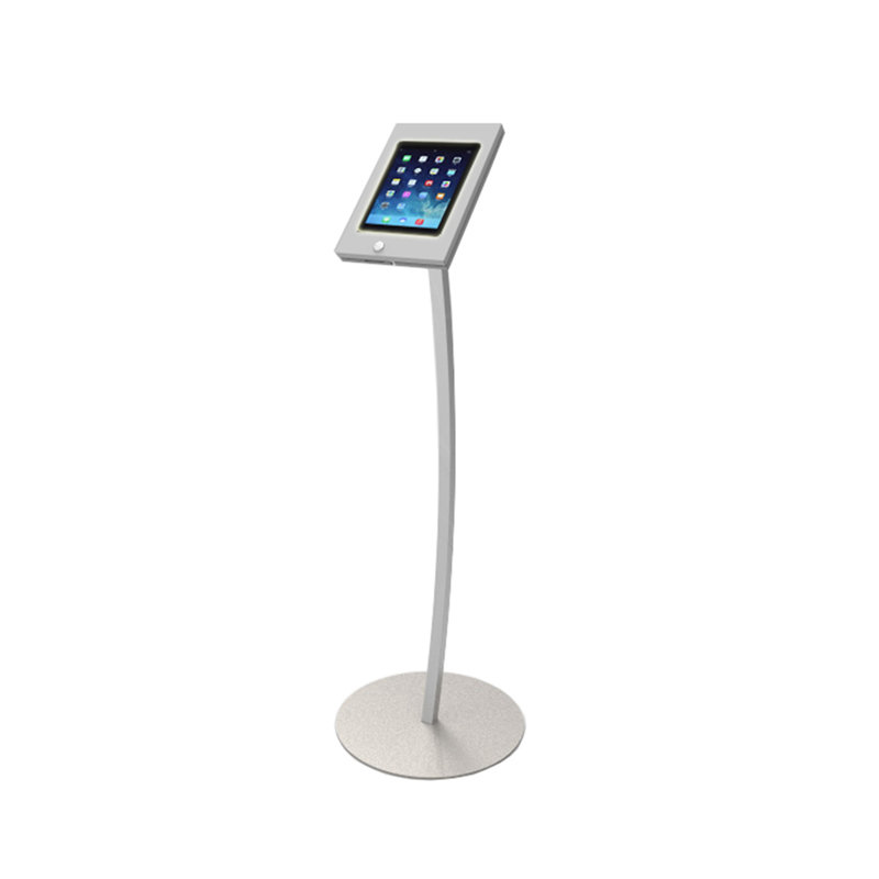 Support pour iPad, enceinte verrouillable, rebord pour notes de haut-parleur, câble d'alimentation - argent