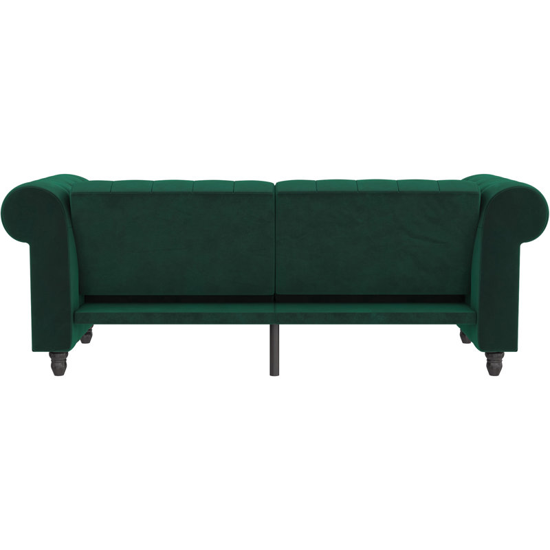 Dimmitt 3 Seater Velvet Sofa, Green Velvet
