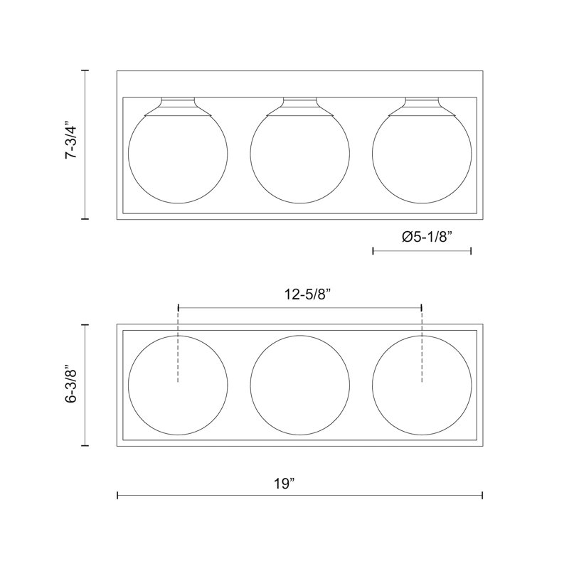 Davida Dimmable Bath Bar, 3, Matte Black