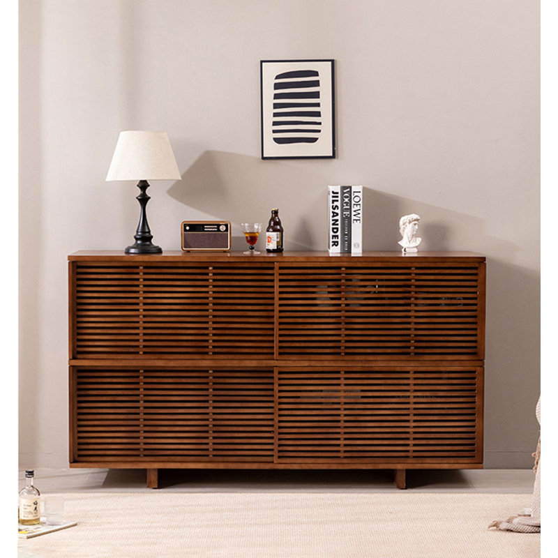 Buffet en bois massif de style Mid-Century, H 35,4 po x l 59,1 po x P 15,7 po