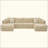 Modular Sectional Sofa Boneless Sofa Couch Cozy Sectional Couch With Two Movable Ottomans For Living Room-724992448