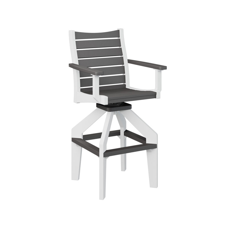 Berlin Gardens Bristol Swivel Bar Chair, Smoke Gray, 30.5"