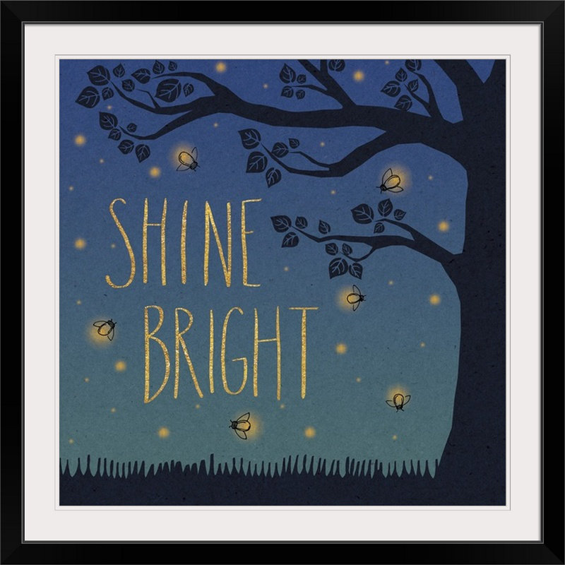 « ii » par laura marshall, impression Twilight Fireflies, Cadre noir, H 20" x l 20" x P 1"