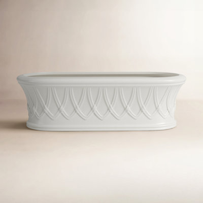 White Classic Oblong Ceramic Cachepot