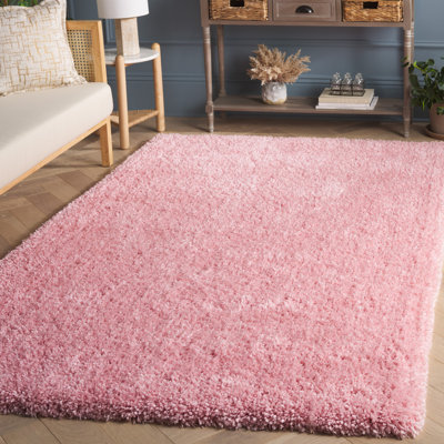 Slusser Handmade Tufted Pink Area Rug