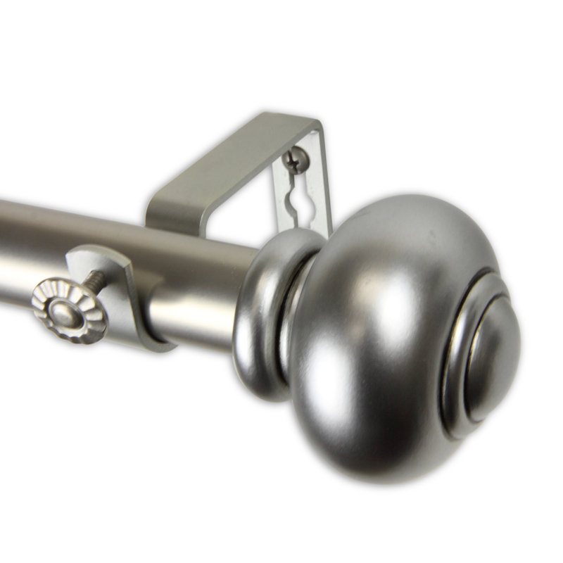 Tringle à rideaux simple Lecuyer, 48 po à 84 po, Nickel satiné