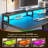 Computer Desk With  Led Lights And Power Outlets, Gaming Desk With Monitor Stand,Home Office Writing Desk With Storage And 2 Shelves-367572252-367572249