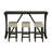 Transitional Bar Table Set With Upholstered Tufted Stools And USB Ports,Set Of 4