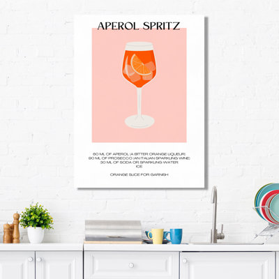Orange Aperol Spritz Italian Recipe - Cocktails Wall Decor