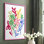 «Bold Brushstroke Blooms II», reproduction encadrée - bois massif