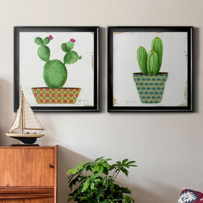 Boho Cacti I - ensemble de 2 reproductions d'art sur toile