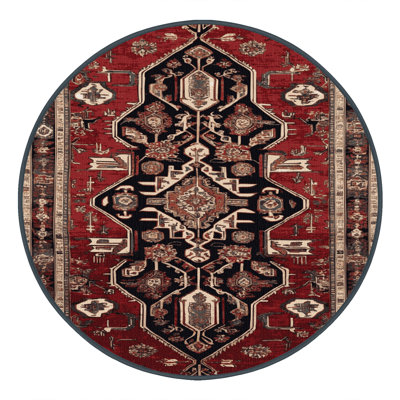 Machine Washable Persian Brown Area Rug