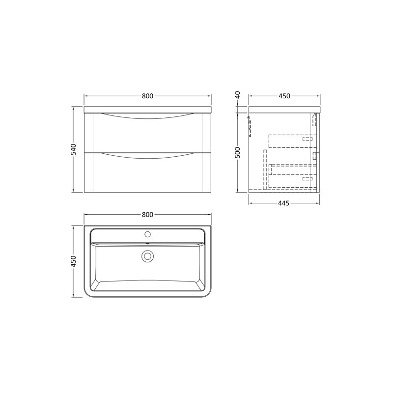 Lunar 800mm Single Bathroom Vanity with Integrated Vitreous China Basin, Satin White