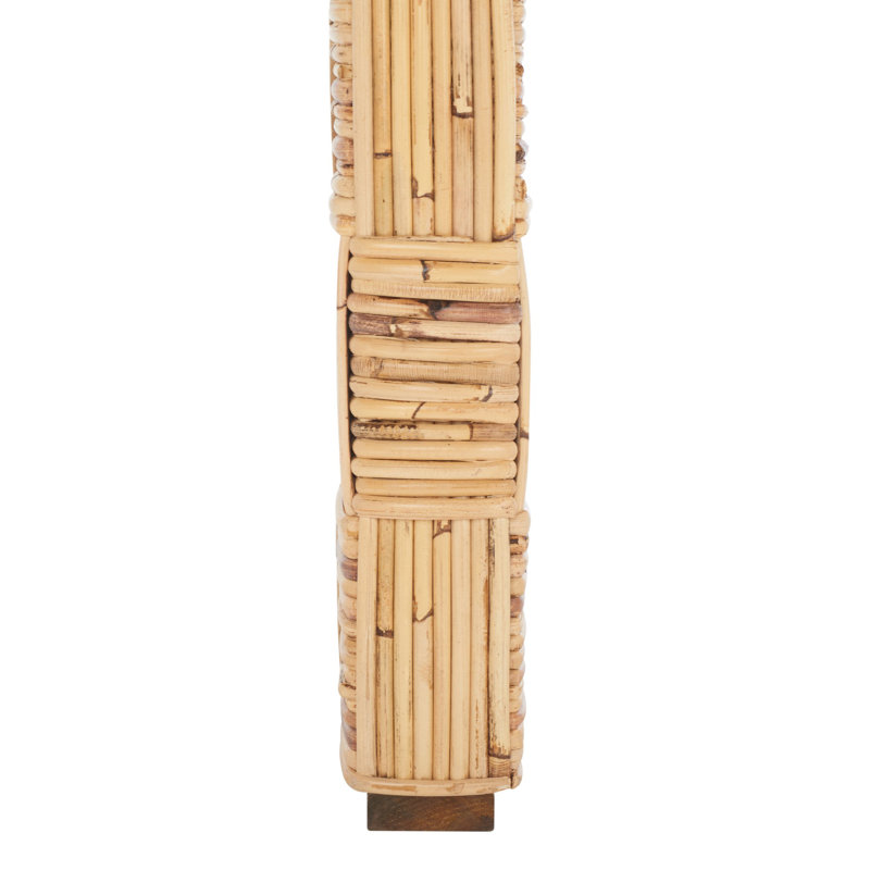 Honey Natural Rattan Console Table with Storage