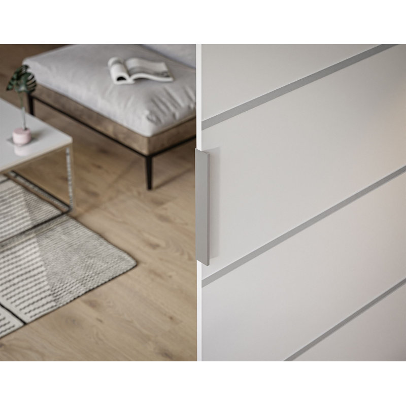 Halle Sliding Door Hall, White/Silver