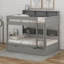 Bunk Bed Frame With Trundle And Storage Shelves, Solid Wood Floor Bunk Bed With Ladders And Guardrails-125124730-125124732