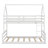 Twin Over Full Pine Wood House Shaped Low Bunk Bed With Built-In Ladder And Full-Length Guardrail-657907757