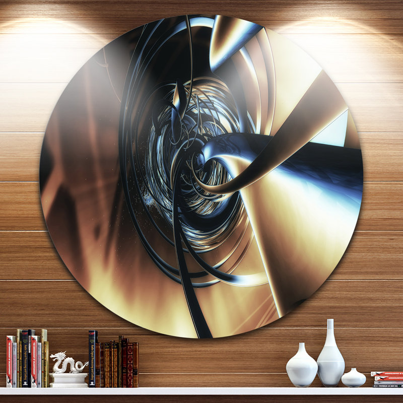 « fractal 3d fouillis center », impression sur métal, H 23 po x l 23 po x P 1 po