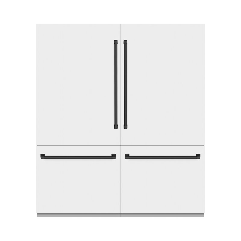 ZLINE Autograph 72 in. Black Stainless Refrigerator w/ Gray and Bronze Accents, White Matte/Matte Black
