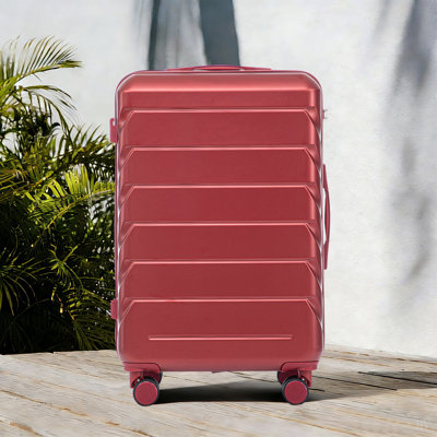 28 Inch ABS Hard Shell Large Travel Checked Luggage - Scratch Resistant Surface Four Multi-Directional Wheels, With Combination Lock and Side Hooks .