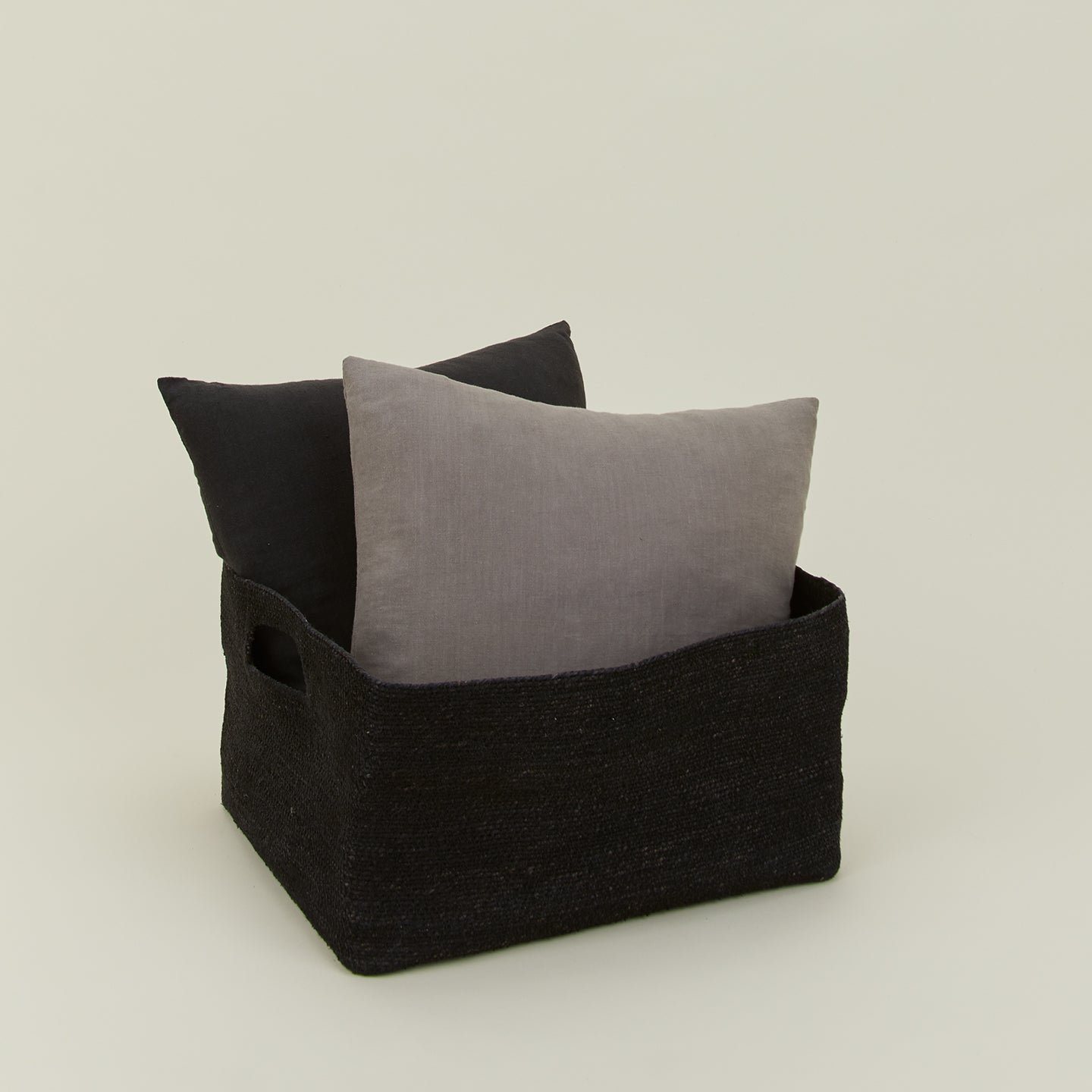 Essential Laundry Basket, Black, 9" H x 17" W x 14" D