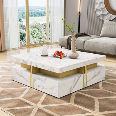 Table basse moderne avec rangement à 4 tiroirs et table basse contemporaine