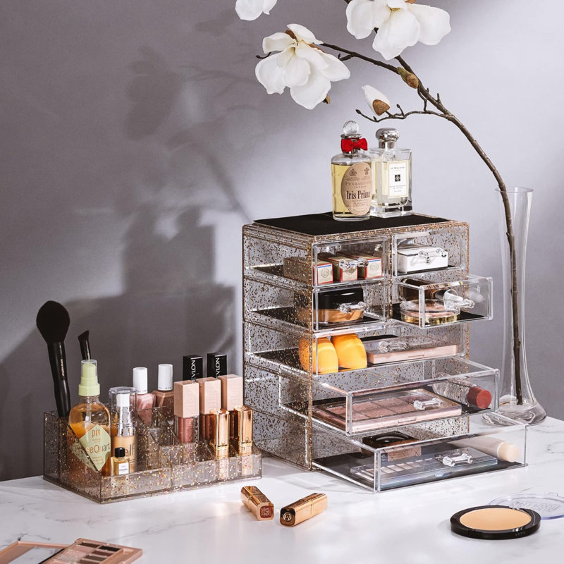Étui de rangement pour organisateur de maquillage, Bronze