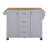 Rolling Kitchen Island With Storage, Kitchen Cart With Rubber Wood Top, 3 Drawer, 2 Slide-Out Shelf And Internal Storage Rack, Kitchen Island On Wheels With Spice Rack & Tower Rack, Grey Blue | Gift Idea-1071700609