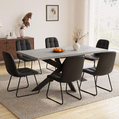 Derose 51.2" To 66.9" Extendable Removable Leaf Dining Table With Chairs, Dining Kitchen Table Sets