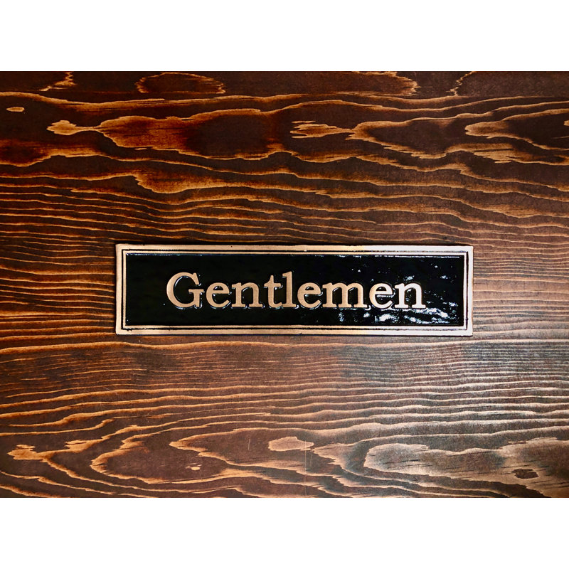 Enseigne à toilettes gentlemen’s Contemporary, Noir / or
