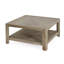 Table basse carrée avec rangement, frêne