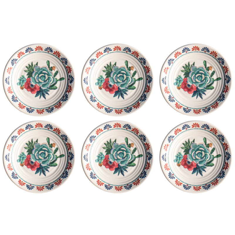 Desert Succulent NewWave Melamine Salad Plate - Cream - 8.5"