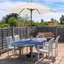 Wooden Garden Parasol & Base - 2.7m-62410666-62410667