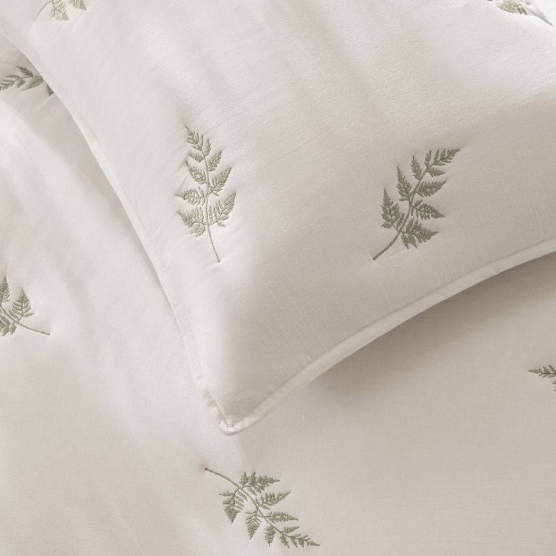 Ensemble de courtepointe 100% coton 3 pièces, Blanc, Courtepointe très grand + 2 taies décoratives