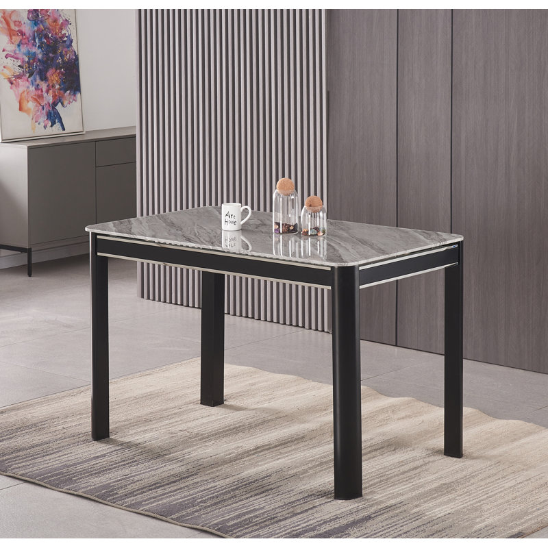 Brajon Metal Base Dining Table, Grey