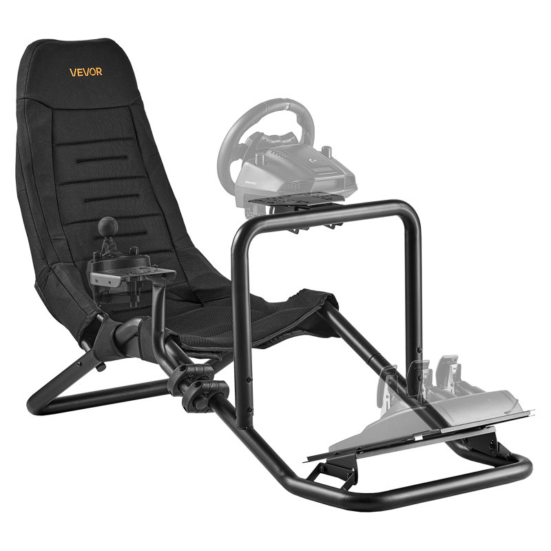 Support de volant de course, support de volant de simulateur intégré robuste, Fit Logitech G25, G27, G29, G920, G923, Thrustmaster T300RS, TX F458, T500RS, T3PA-PRO (F1 / GT) et pédales CSR, noir