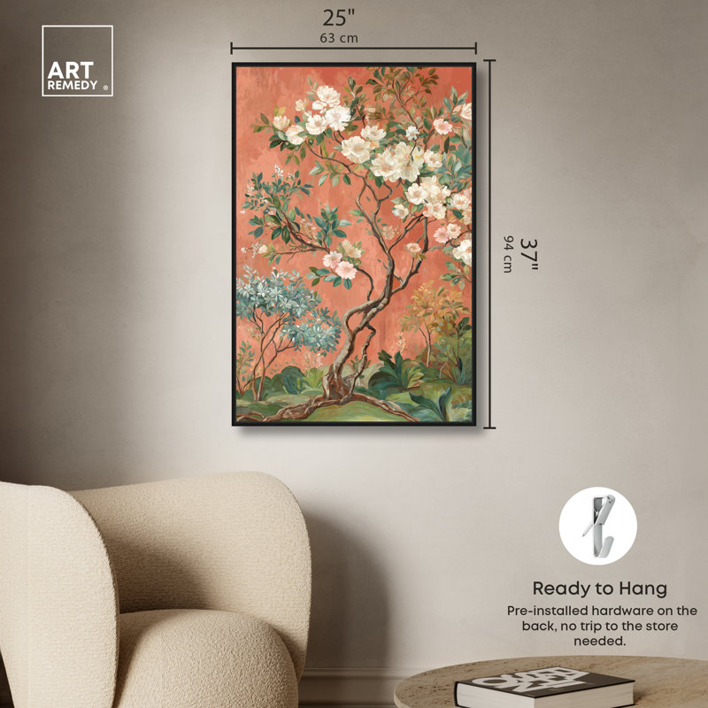 «Gnarled Serenity II», reproduction d'art sur toile encadrée par Art Remedy, cadre noir, 24 x 36, 37"H x 25"W, Black Frame
