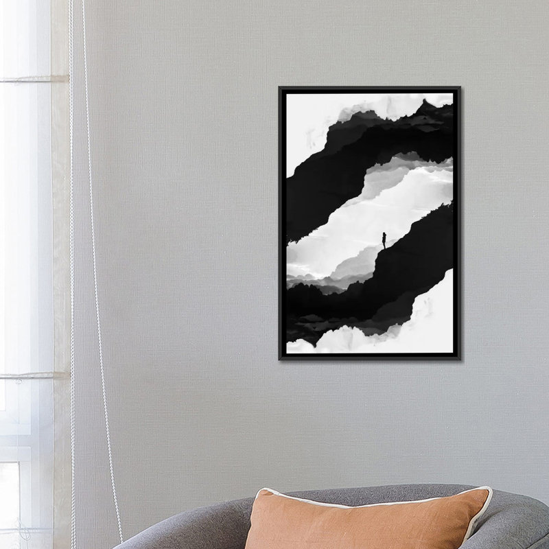 " White Isolation " by Stoian Hitrov, 26" H x 18" W x 1.5" D, No Mat, Black Framed Canvas
