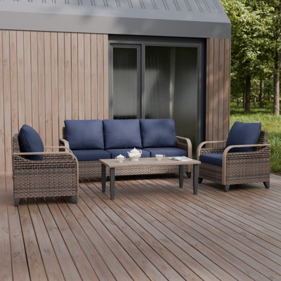 5 - Person Modular Patio Conversation Set with Cushions