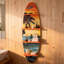 Étagère murale pour planche de surf de 52 po de haut avec surface imprimée