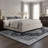 Ames Oriental Floral Charcoal Grey Performance Area Rug-780288