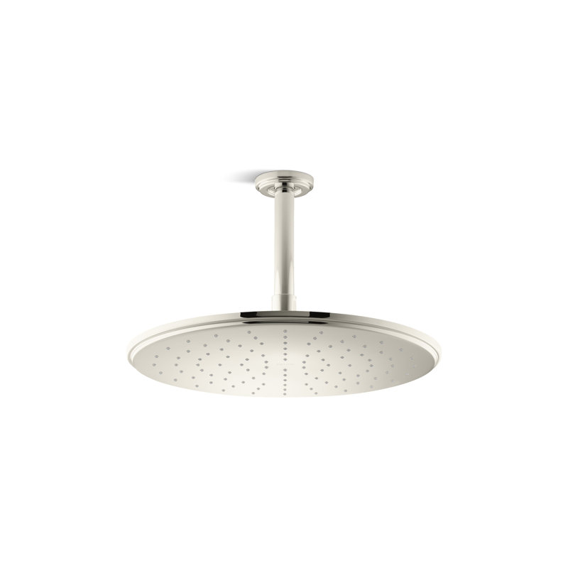 Foundations Air-Induction Small Contemporary Rain Showerhead, 2.5 GPM, Polished Nickel